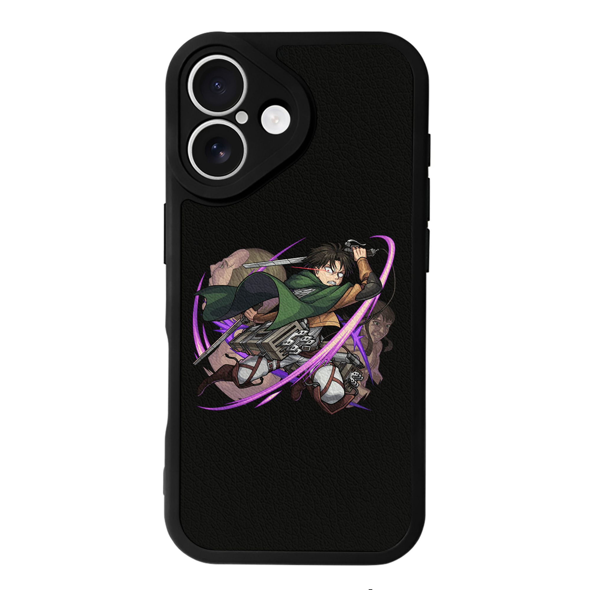 （画像用） 進撃の巨人 リヴァイ·アッカーマン Attack on Titan Levi Ackerman 【iPhone 16シリーズ対応】シリコンスマホケース（レザー調） 材質：シリコン